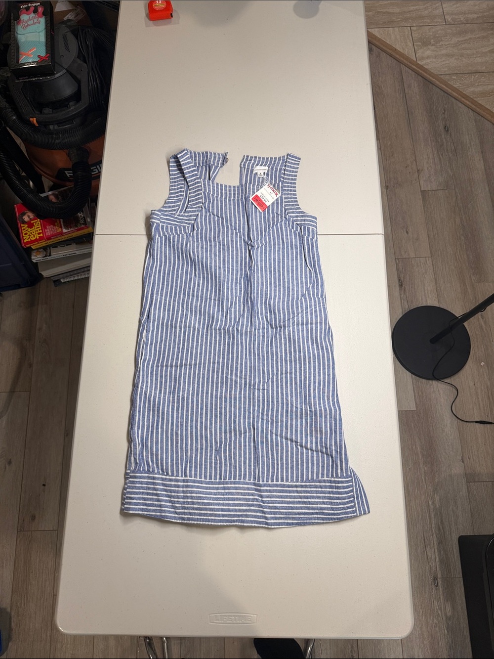 T.J.Maxx Blue and White Striped Sleeveless Girls Dress